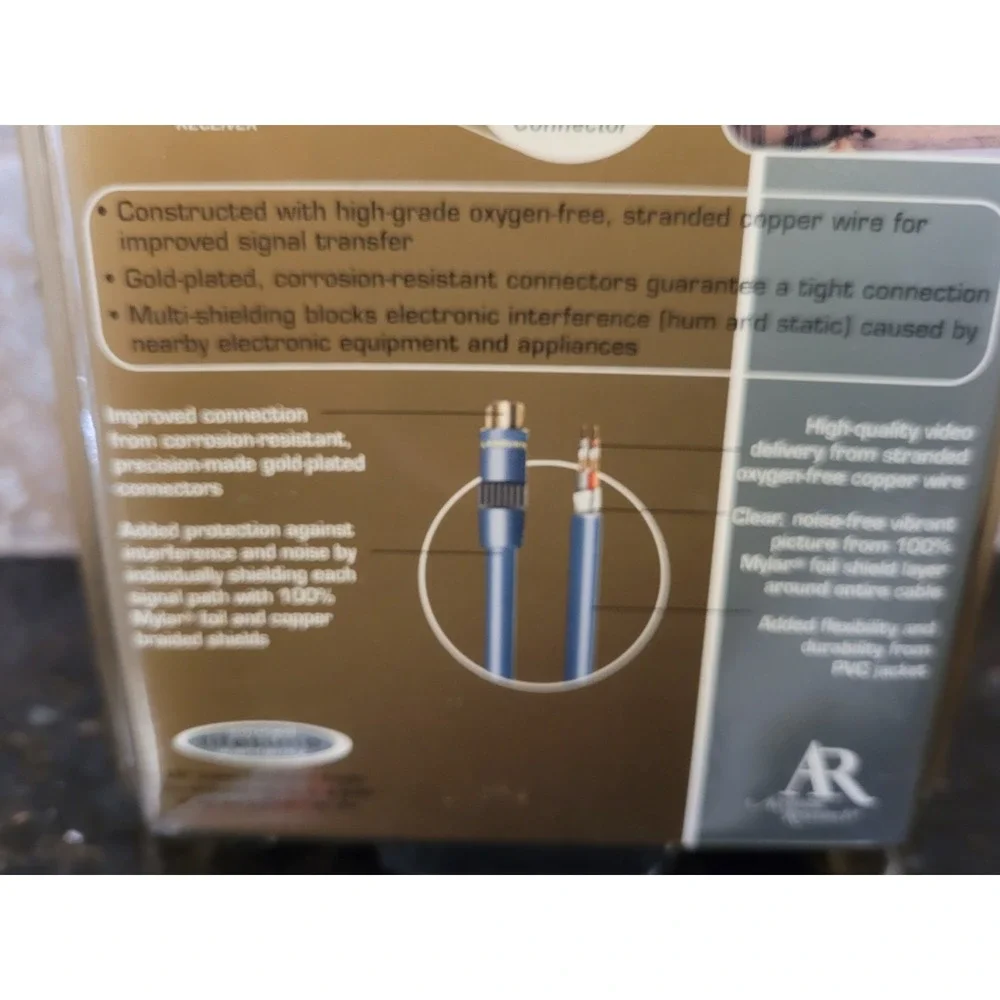 Acoustic Research NEW Gold Plated S-Video Connector Cable AP021 6FT J020